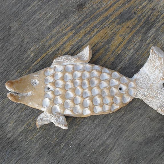 Fisch handgeformt, frostfest, zum Anschrauben oder auf Stele erhältlich<br><span class='minortext'>Foto: Silke Häußler</span>