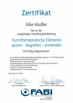 Zertifikat Kunsttherapie